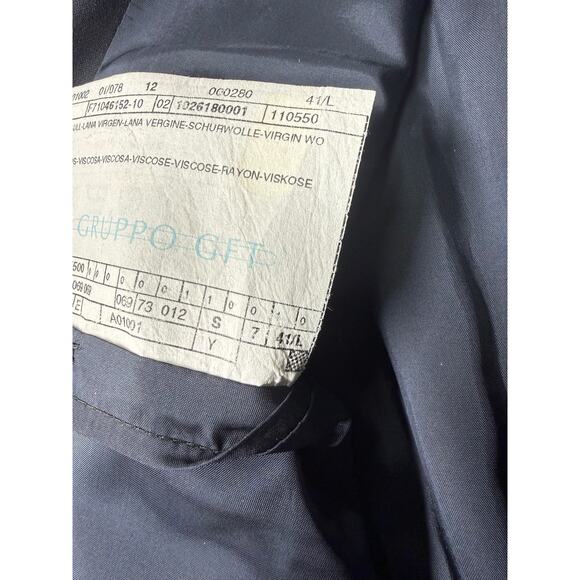 Giorgio Armani Le Collezioni Mens 41-L Navy Wool Blazer Jacket Made in Italy - Picture 13 of 14